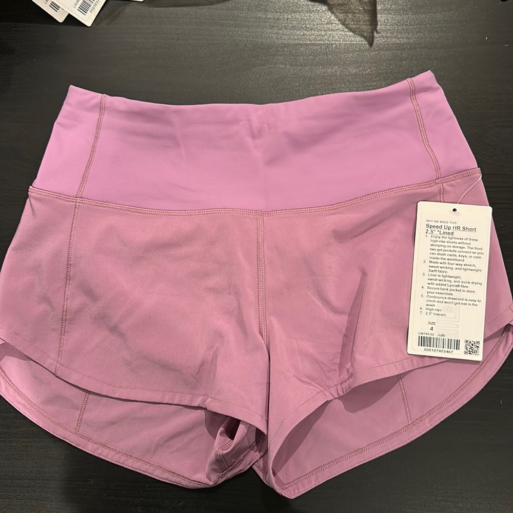 NWT Lululemon Speed Up HR Short 2.5” *Lined - Size 4 - JUBI
